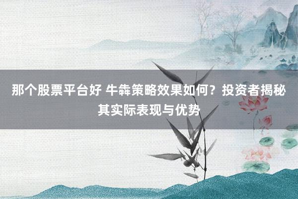 那個(gè)股票平臺(tái)好 牛犇策略效果如何?投資者揭秘其實(shí)際表現(xiàn)與優(yōu)勢(shì)